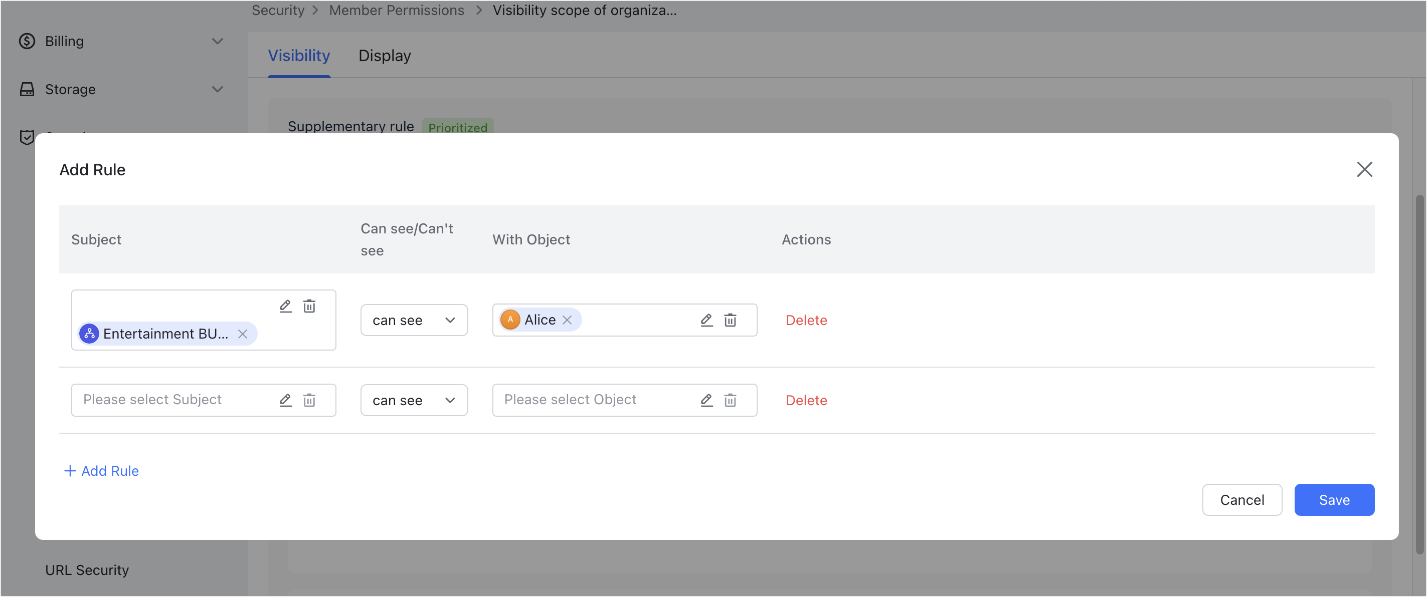 Admin | Manage the visibility of your organizational structure