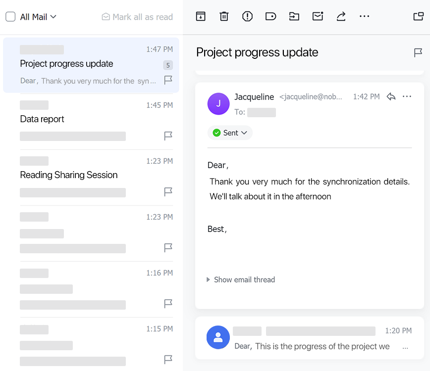 Set email view mode