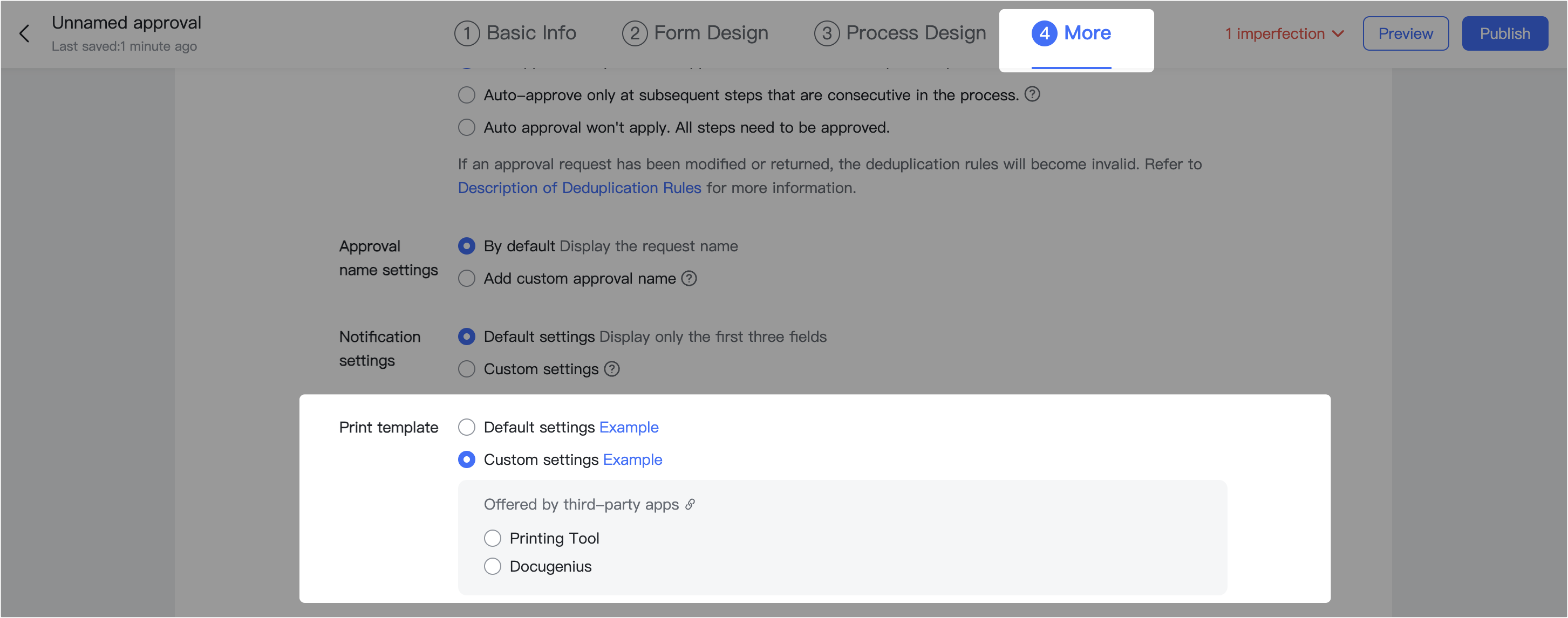 Admin | Set up print templates for approvals
