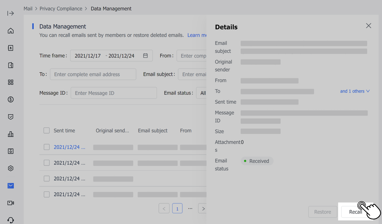 Admin | Mail feature updates