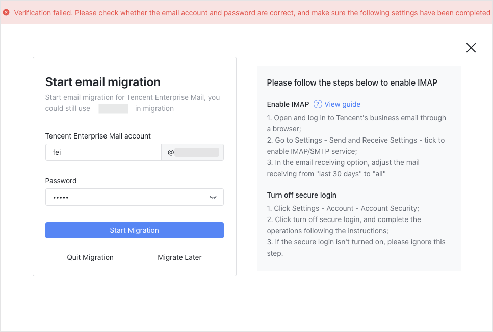 Migrate emails between different domains