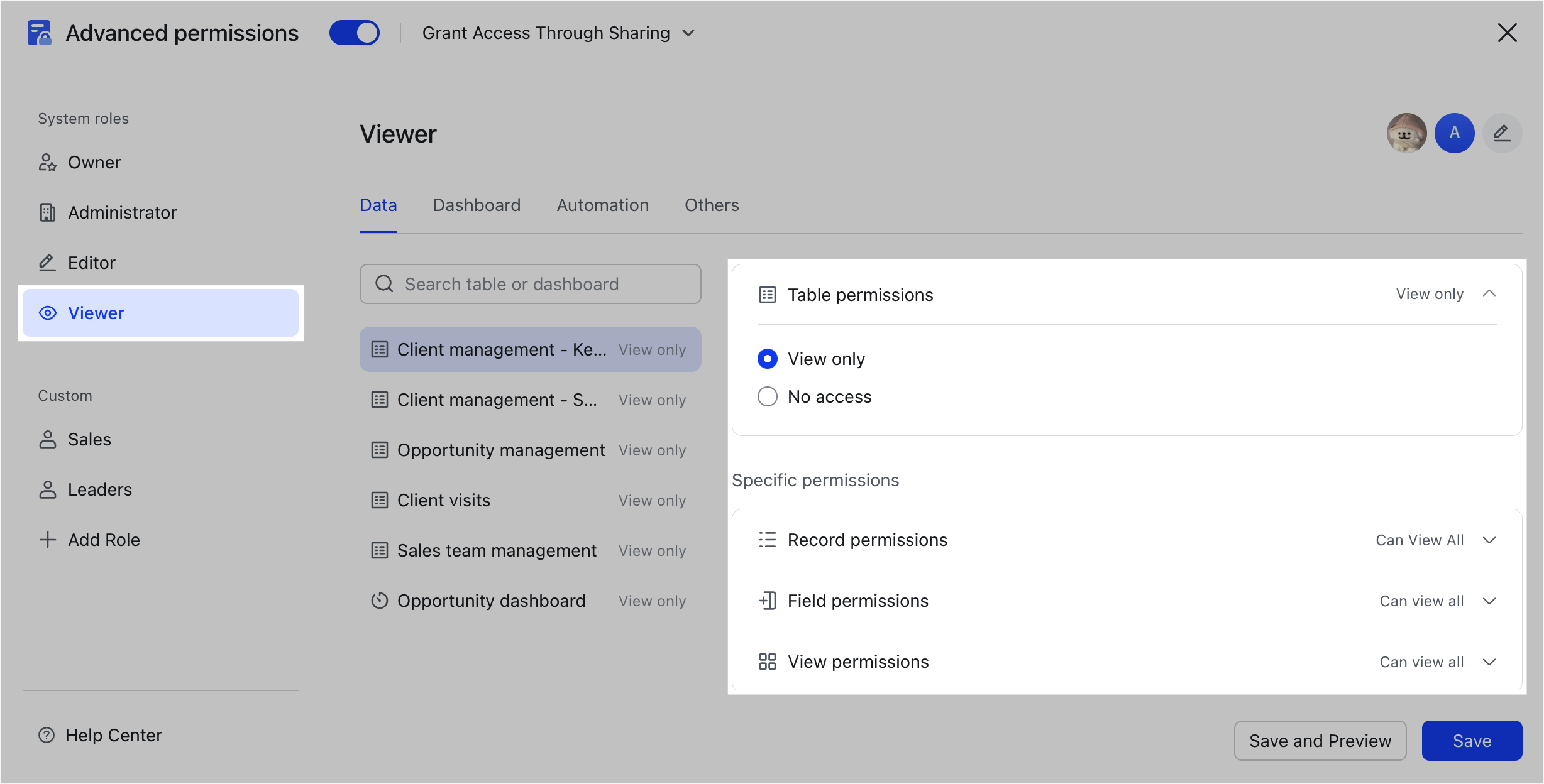 Overview of new advanced permission roles in Base