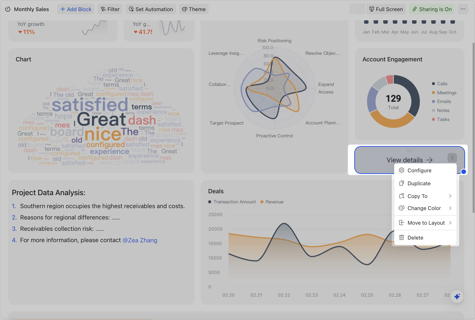 Use button blocks in Base dashboards