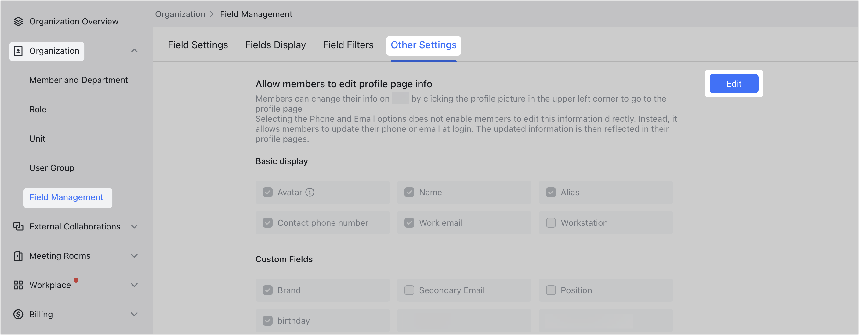 Admin | Modify member information