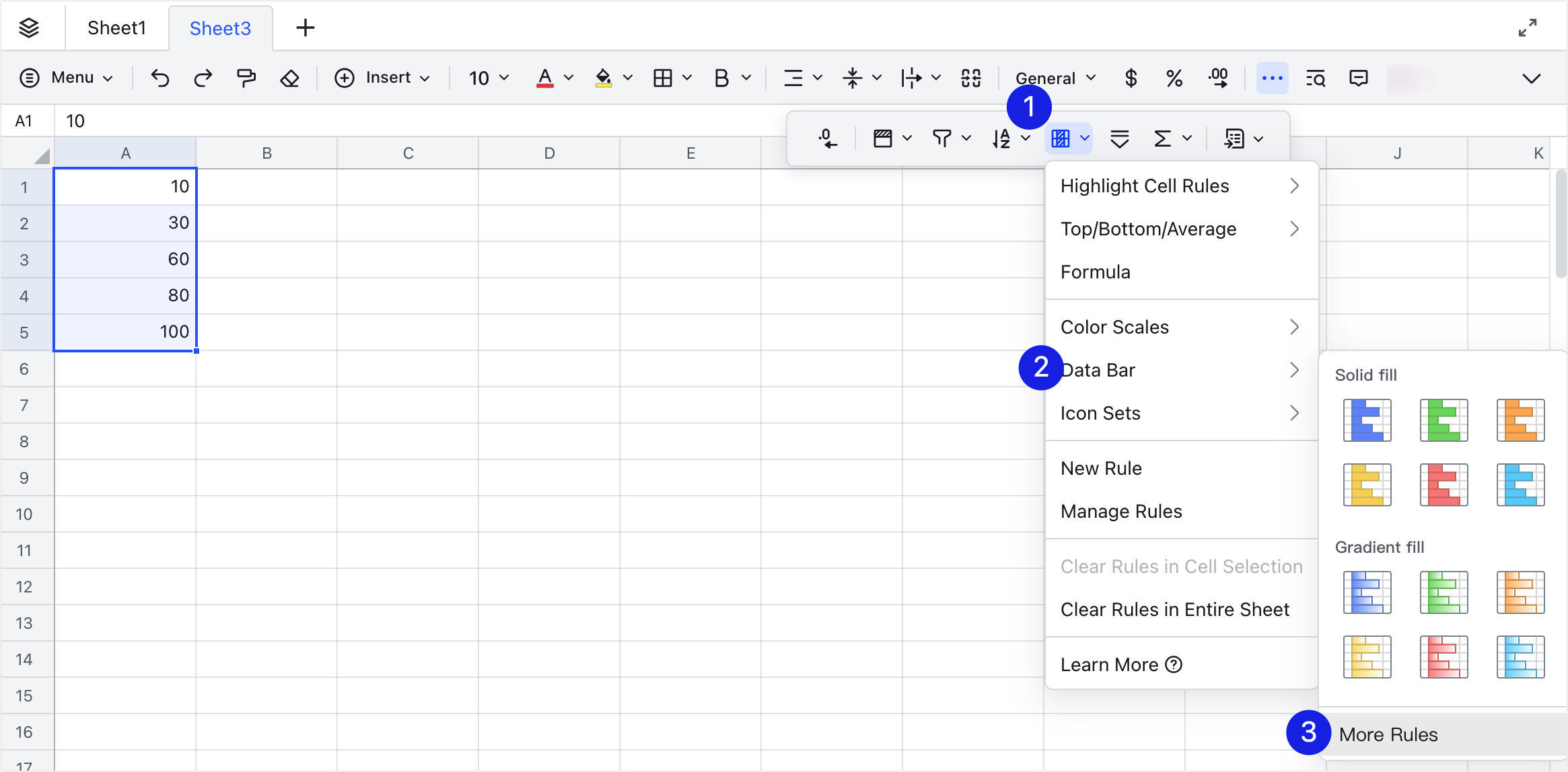 Use percent and percentile for conditional formatting