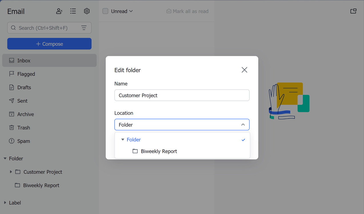 Use email folders