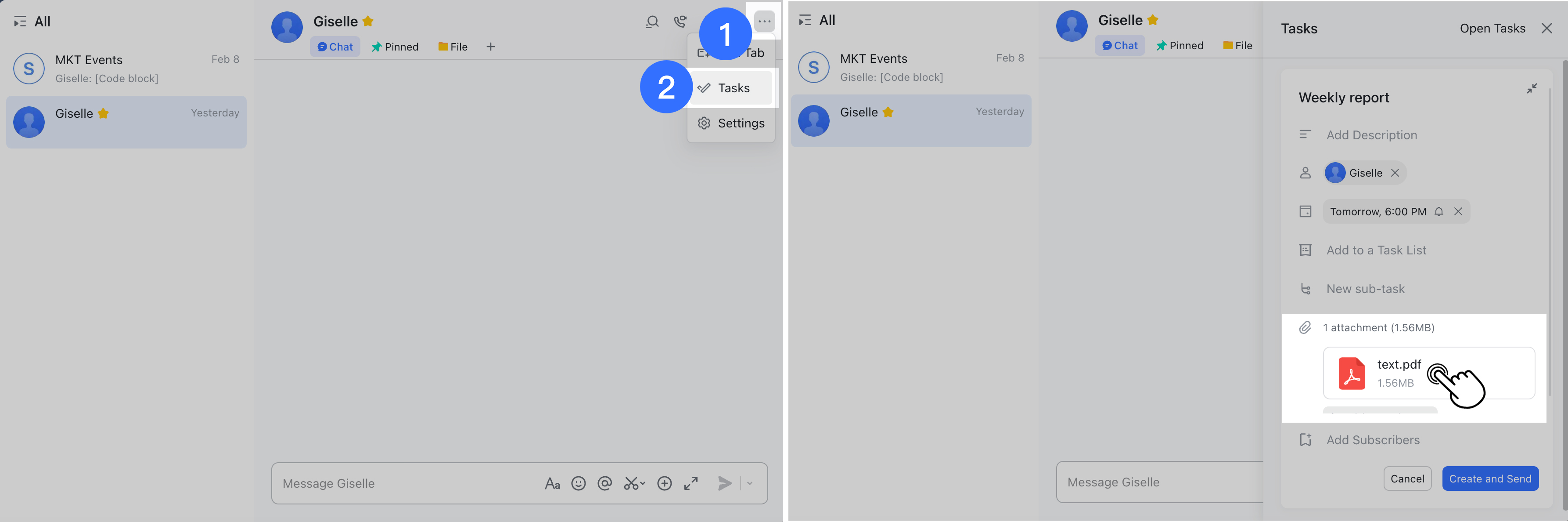 Add attachments to a task