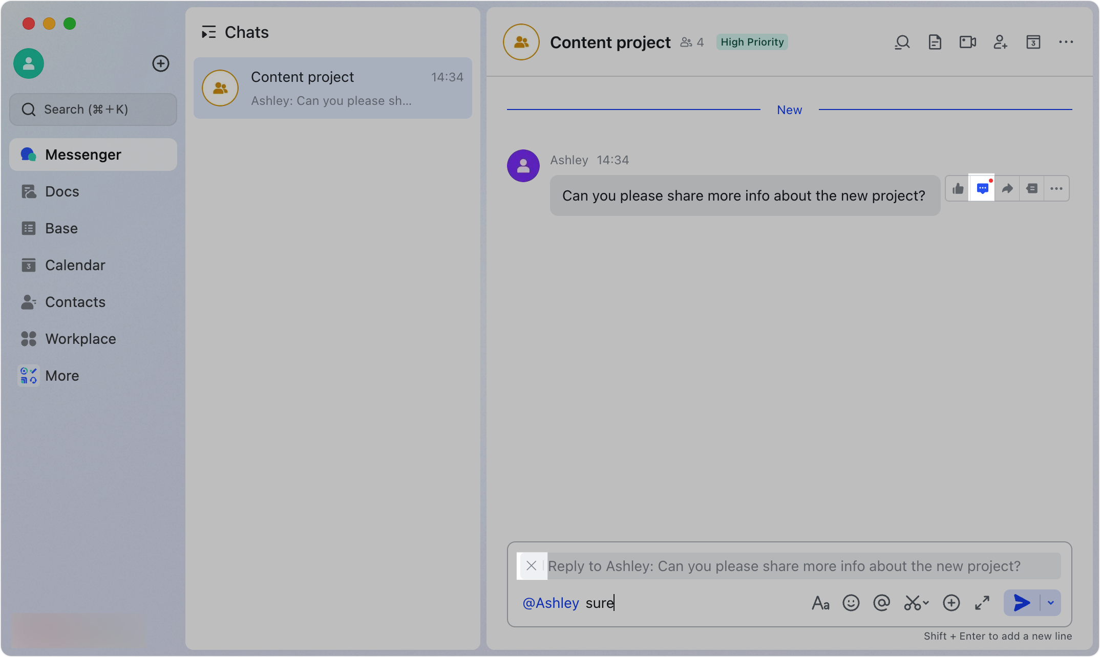 Reply to messages