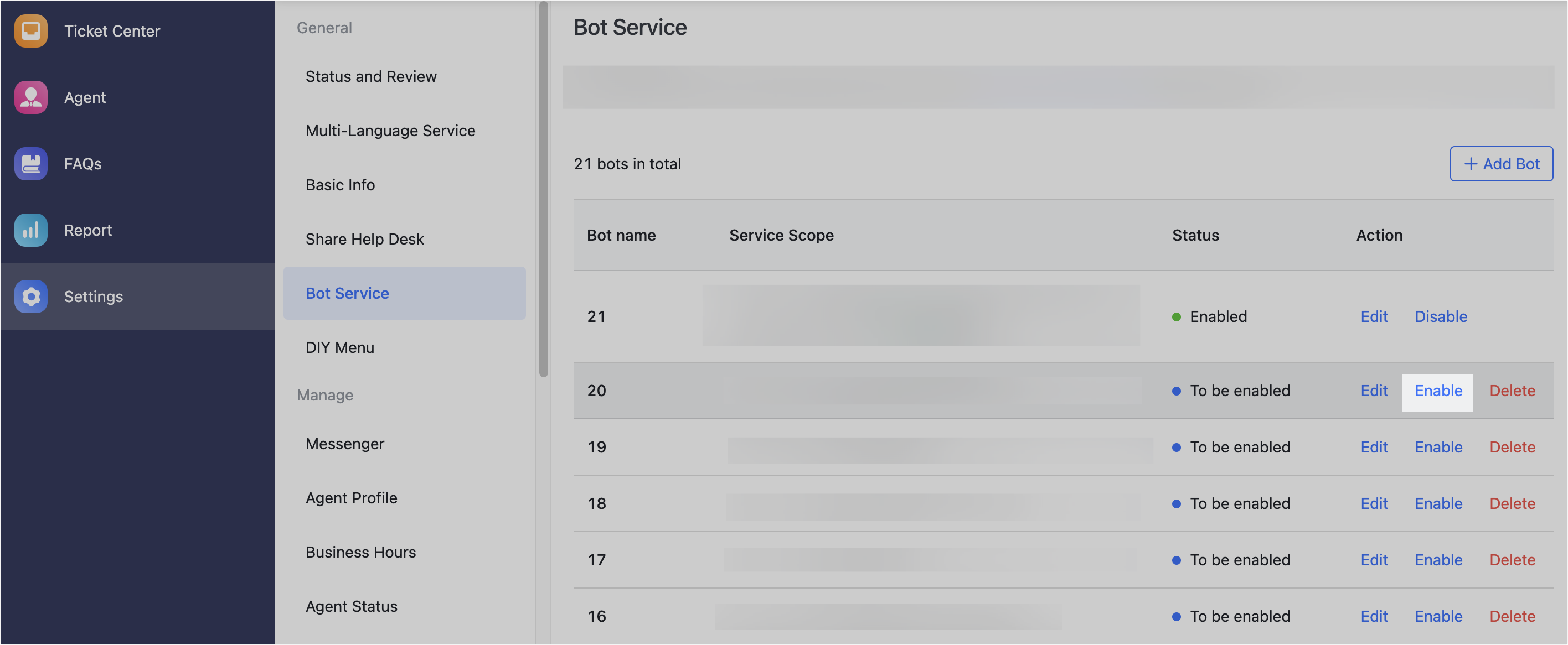 Turn on third-party apps for the Help Desk bot