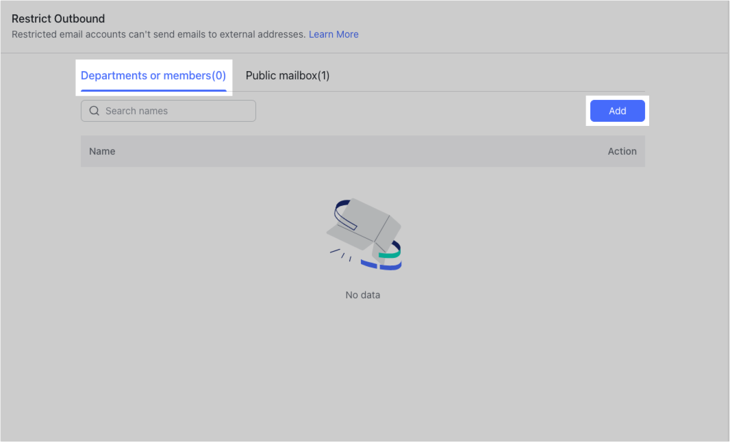 Admin | Restrict email sending to external recipients
