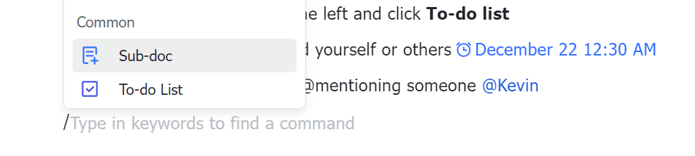 Create a sub-doc
