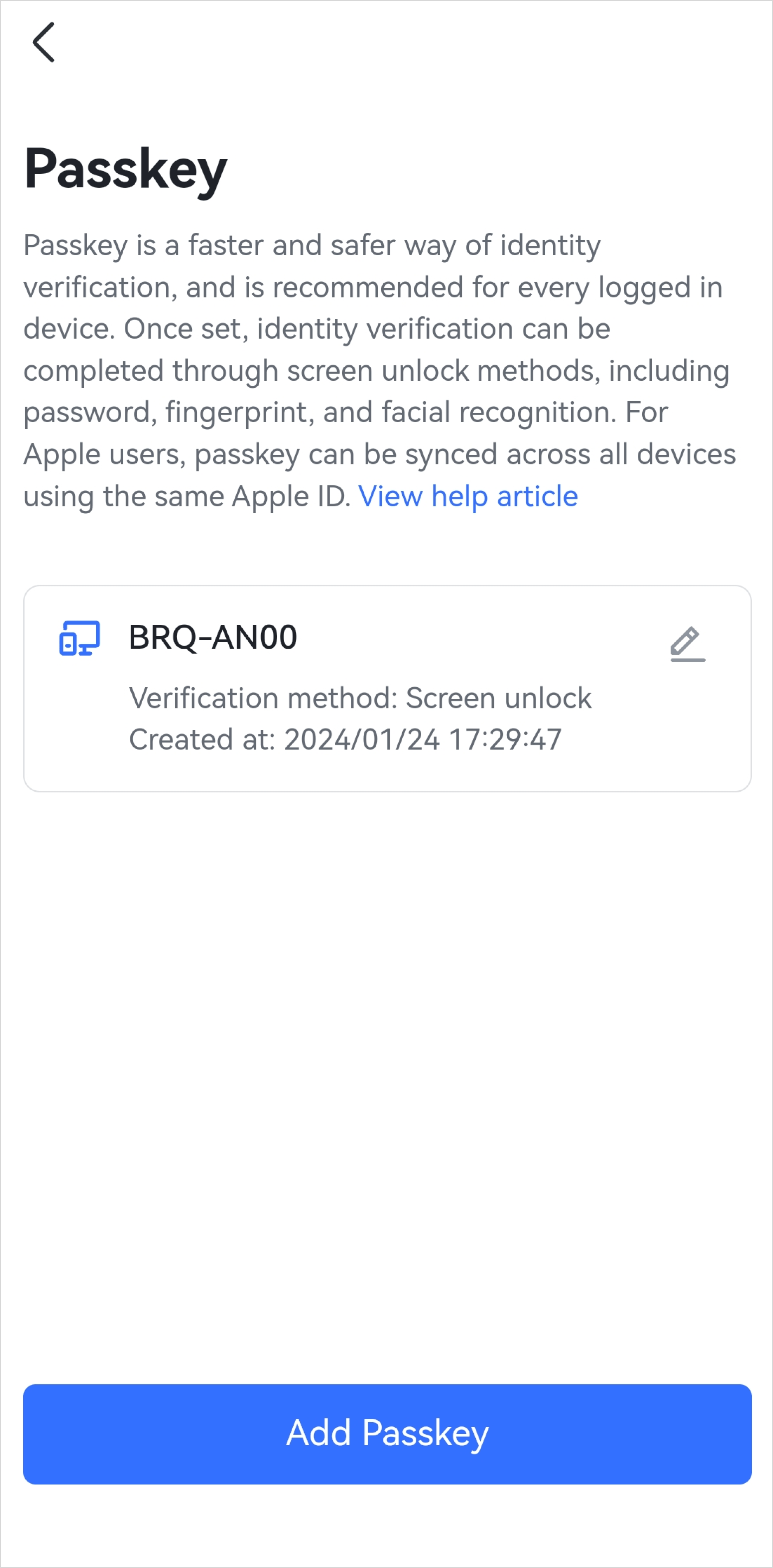 Add passkey