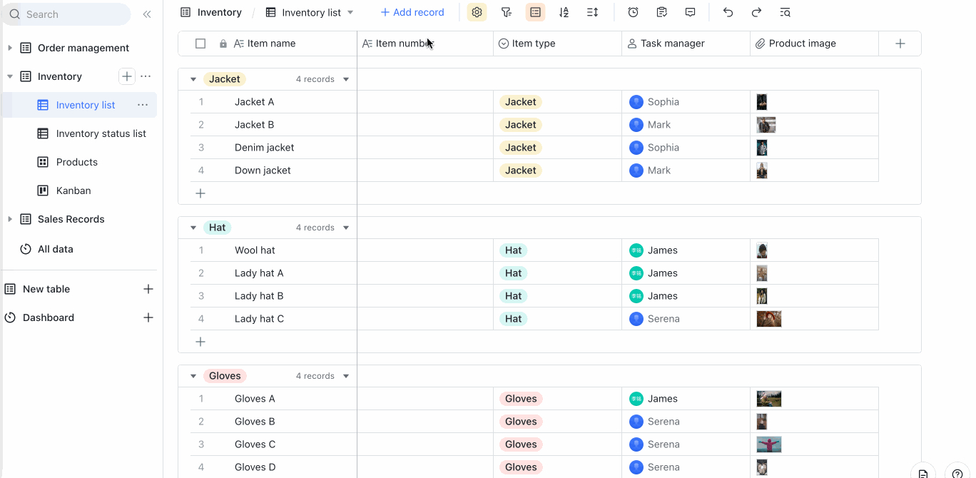 Use numbering fields in Base