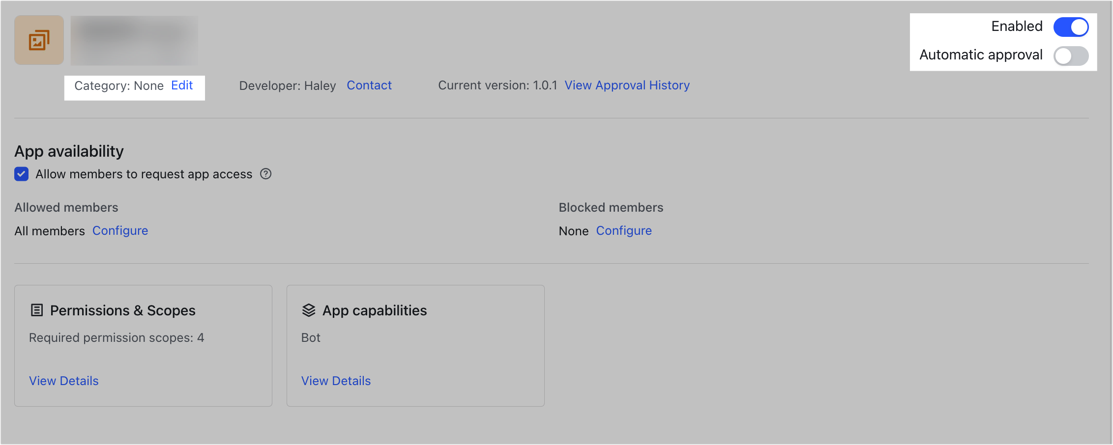 Admin | View and configure installed apps