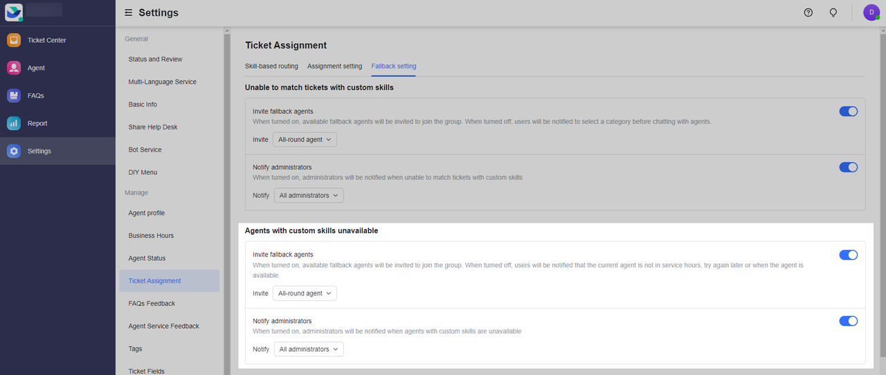 Define ticket assignment rules