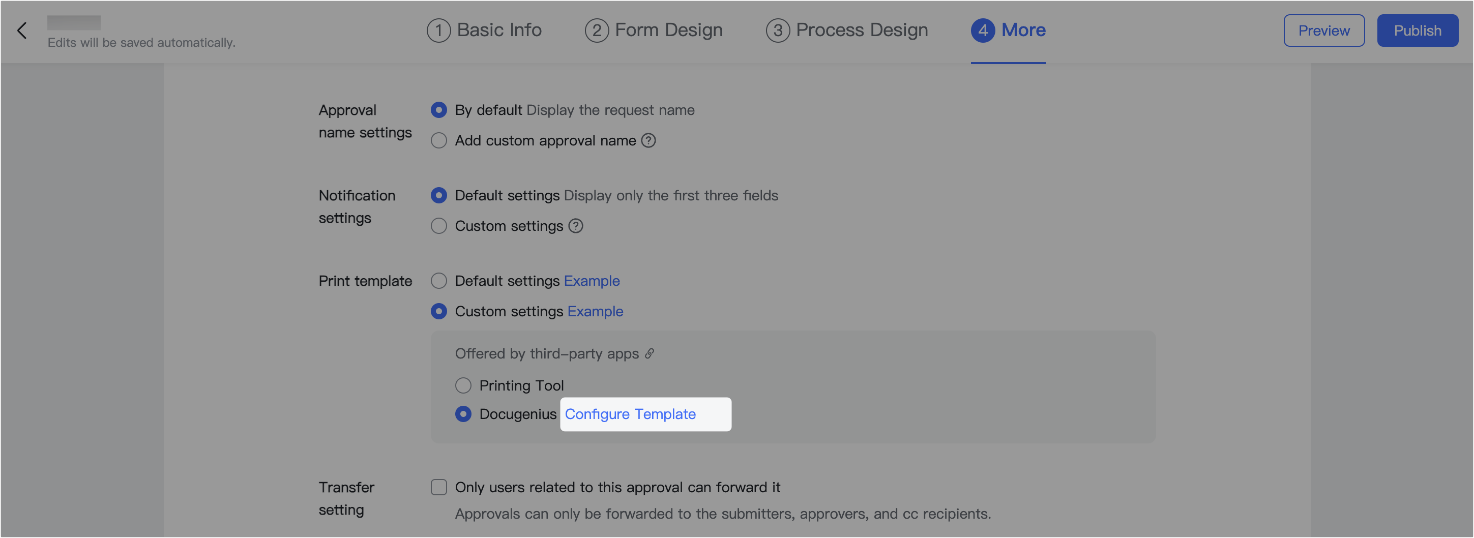 Admin | Set up print templates for approvals