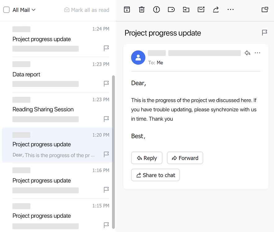 Set email view mode