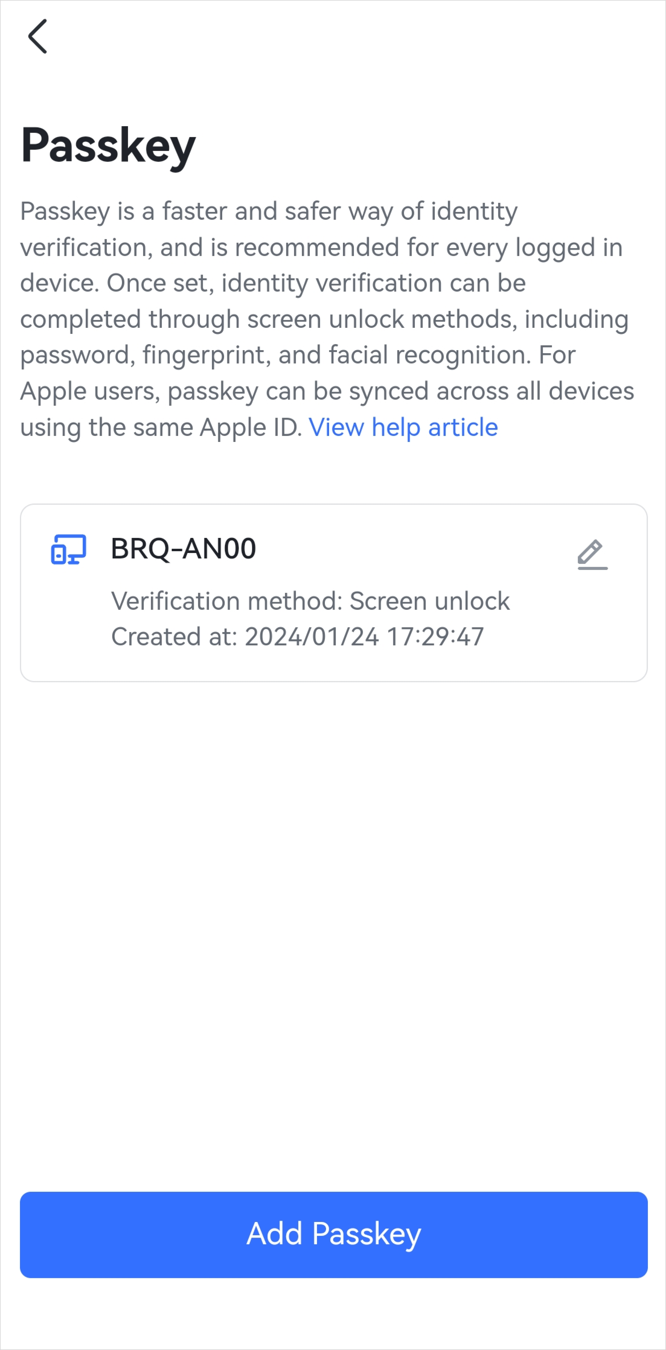 Add passkey
